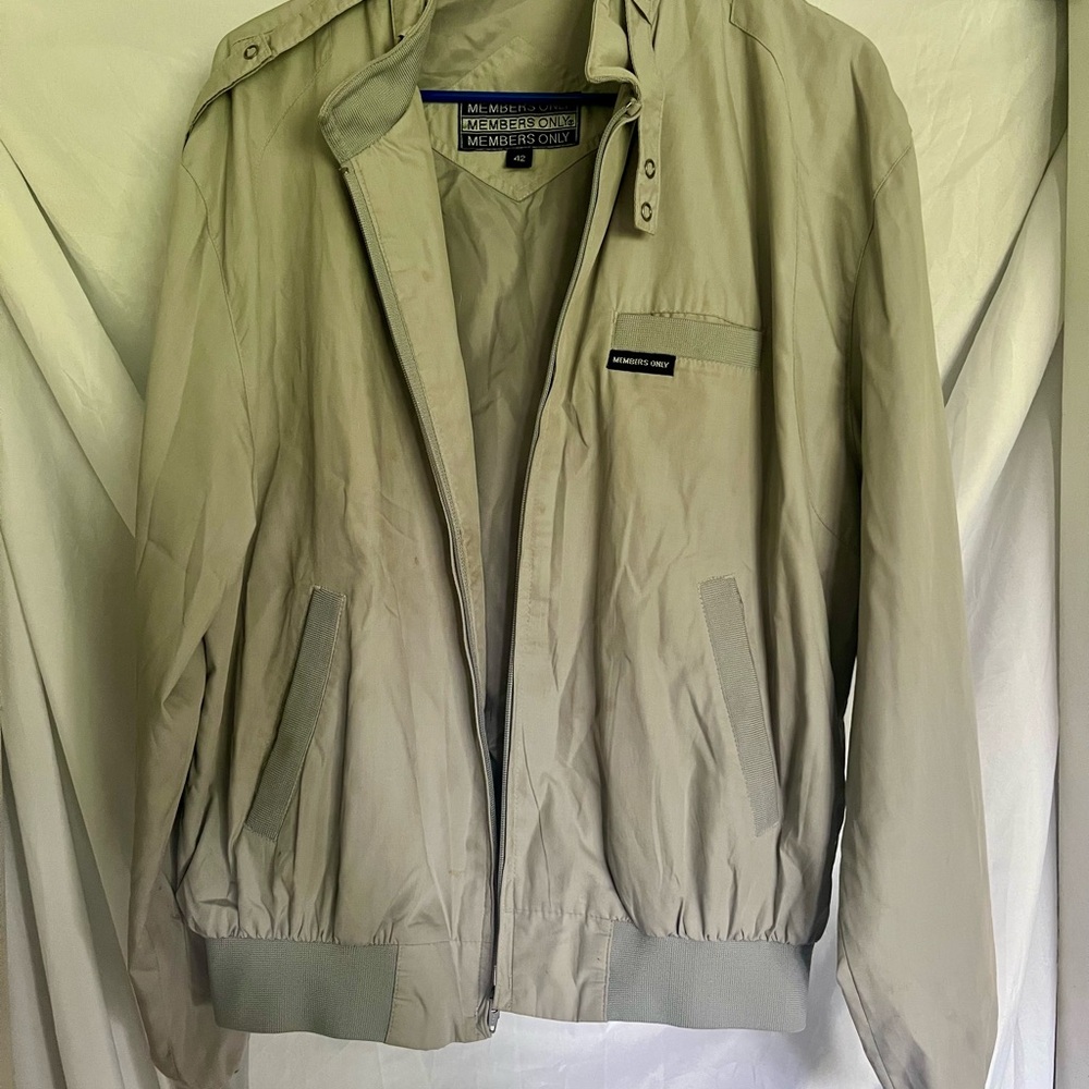 Members Only Gray Windbreaker Jacket Lightweight Casual